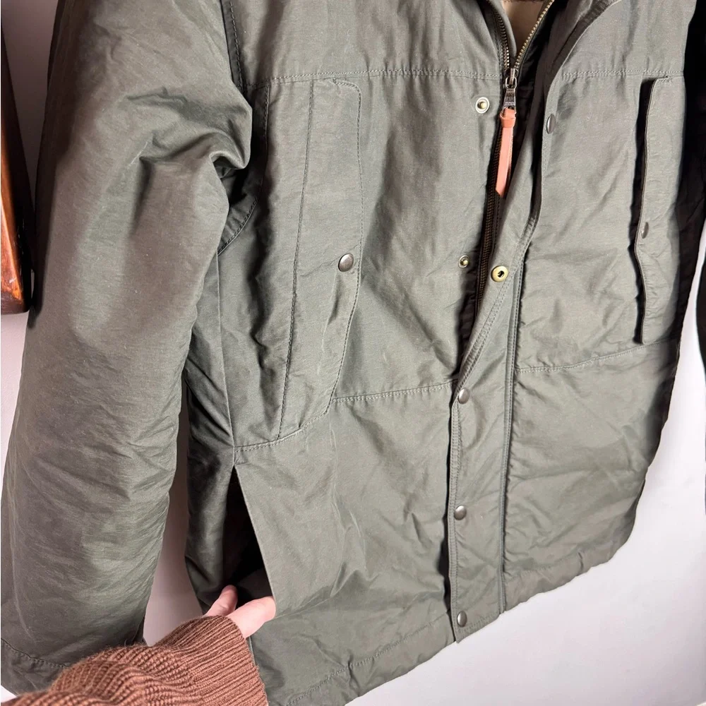 Banana Republic Men’s Parka Jacket Medium Olive Green Hooded Quilted Lined